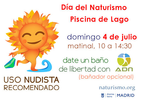 Dia del naturismo en piscina de Lago. 4 de julio 2021