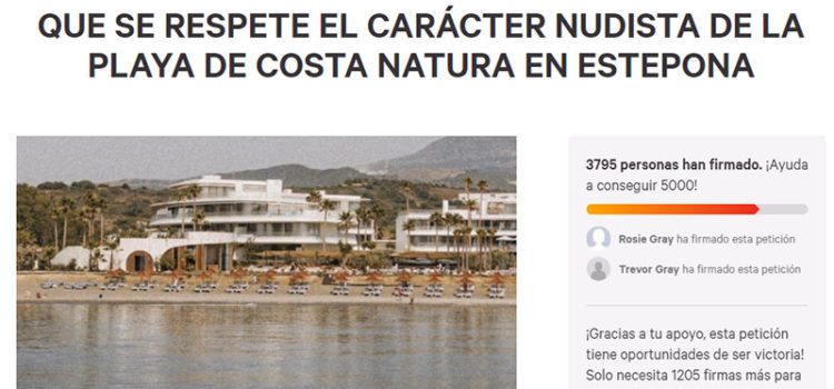 Nota de prensa FEN. Entrega de firmas en Estepona. Salvemos Costa Natura