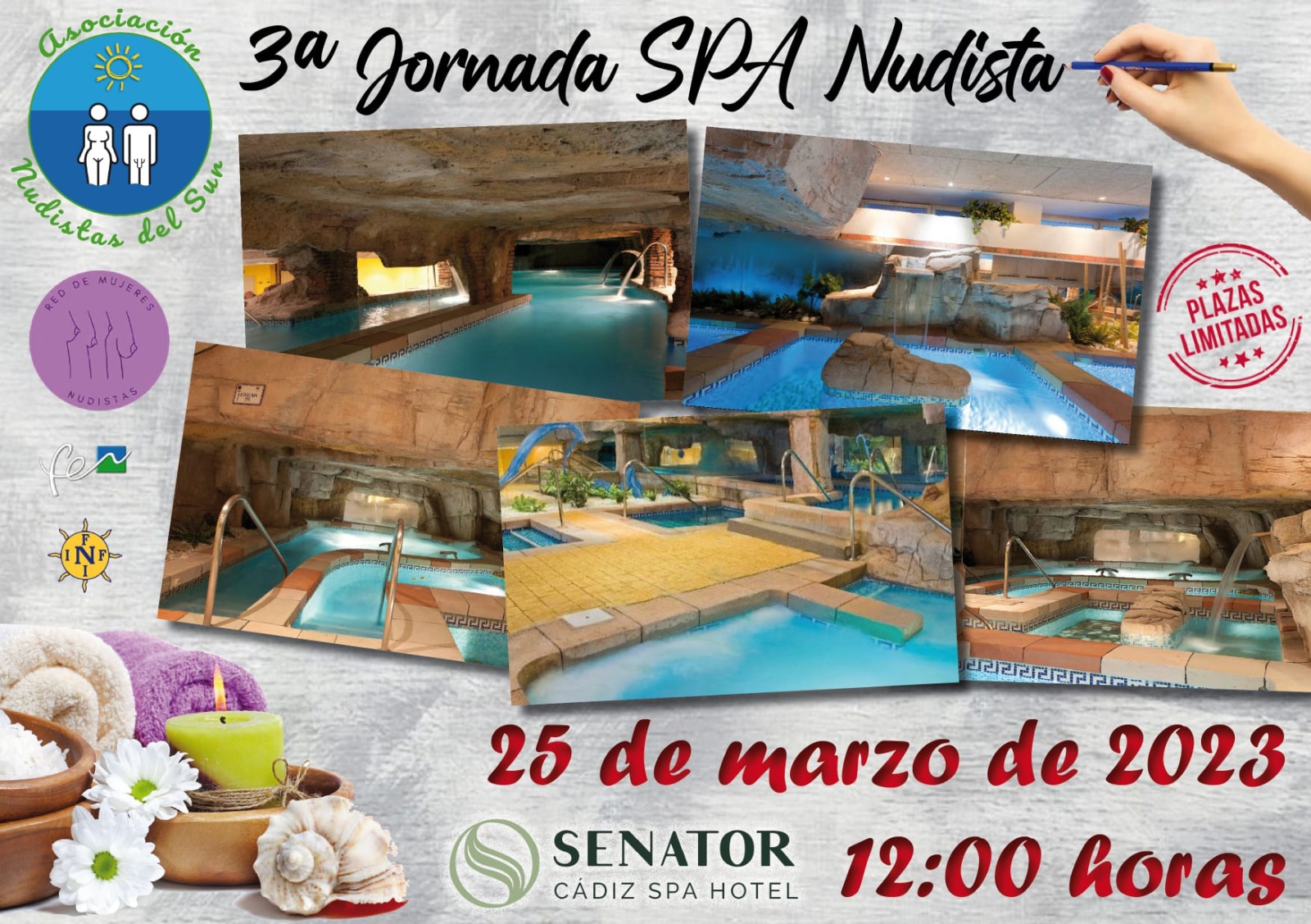 Sesión nudista en el Spa del Hotel Senator de Cádiz con DxN. Sábado 25 de marzo de 2023.